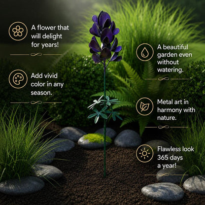 🔥Limited-time 50% off🌷Bluebonnet Lupine Metal Garden Stake, Rustic Outdoor Flower Sculpture for Lawn, Patio & Landscape Border Decor