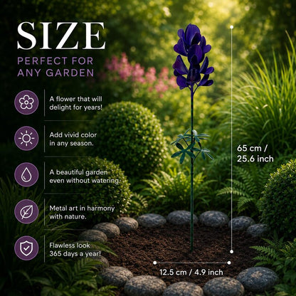 🔥Limited-time 50% off🌷Bluebonnet Lupine Metal Garden Stake, Rustic Outdoor Flower Sculpture for Lawn, Patio & Landscape Border Decor