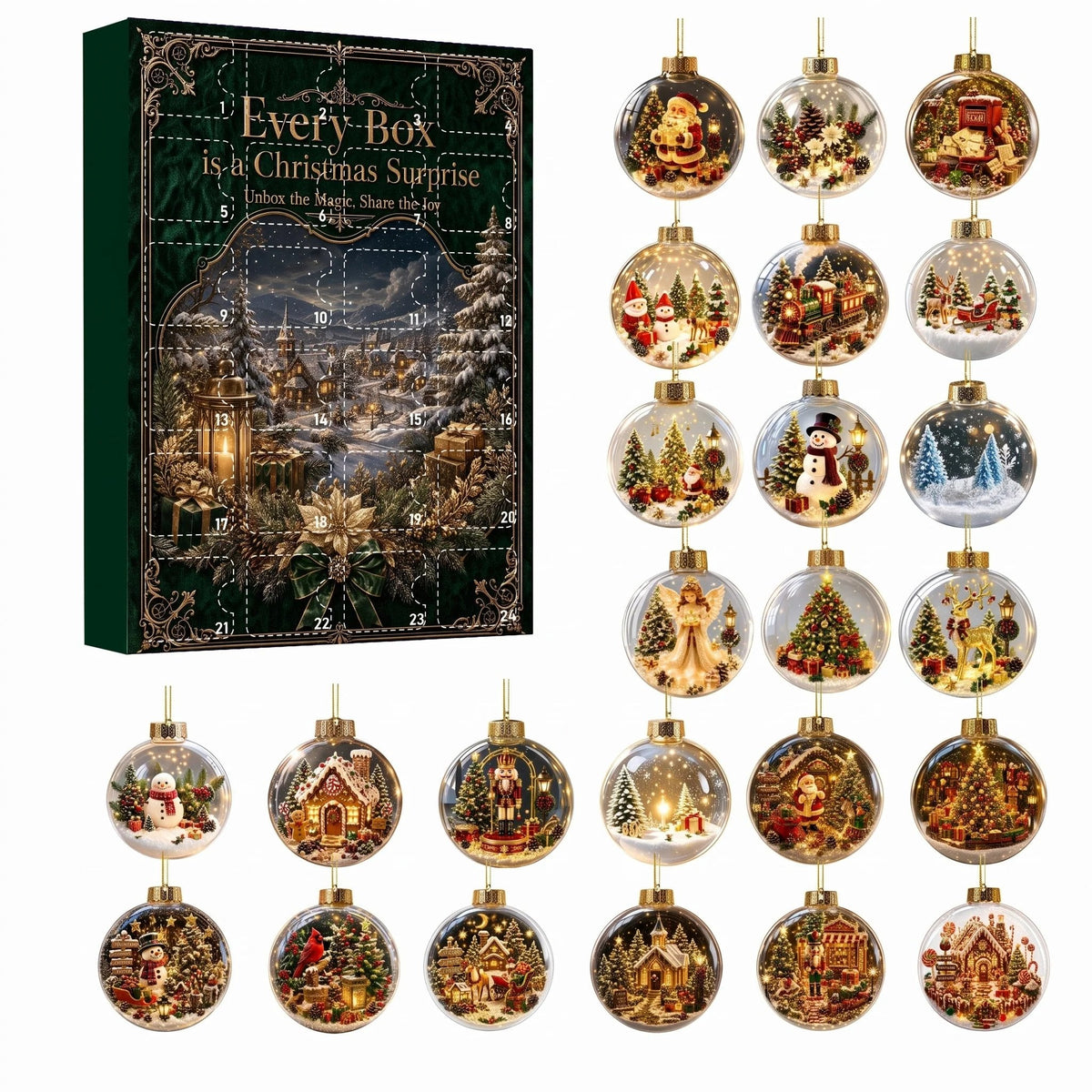 🎄 24-Day Christmas Mystery Ornament Advent Calendar