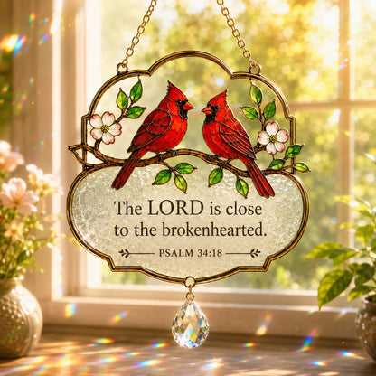 🐦Christian Scripture Bird Suncatcher with Crystal Prism – Hummingbird, Cardinal & Songbird Window Hanging