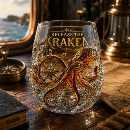 🌊Release The Kraken Pirate Glass Collection — 3-Piece Legendary Ocean Treasure Set - KRAKEN RISE GLass