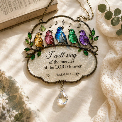 🐦Christian Scripture Bird Suncatcher with Crystal Prism – Hummingbird, Cardinal & Songbird Window Hanging