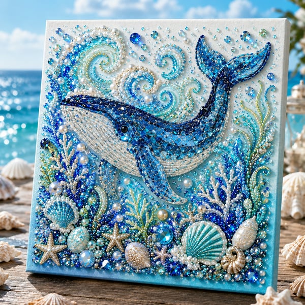 🌊🌊🔥 Last Day 50% OFF Big Sale - 🌊✨ Ocean Theme Pearl Art DIY Kit – Relaxing DIY Craft to Create Stunning Coastal Artwork