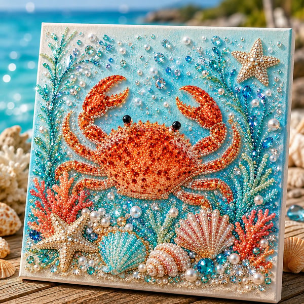 🌊🌊🔥 Last Day 50% OFF Big Sale - 🌊✨ Ocean Theme Pearl Art DIY Kit – Relaxing DIY Craft to Create Stunning Coastal Artwork