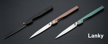 🔥Last Day Sale 50% OFF🎉Lanky Liner Lock Front Flipper Knife Black Aluminum Handle