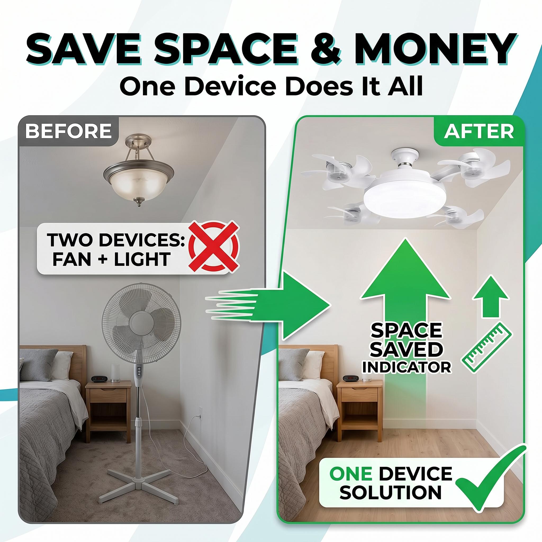 🔥Last Day 50%OFF💡2-in-1 Drone Fan Light-Silent LED Ceiling Fan with Remote