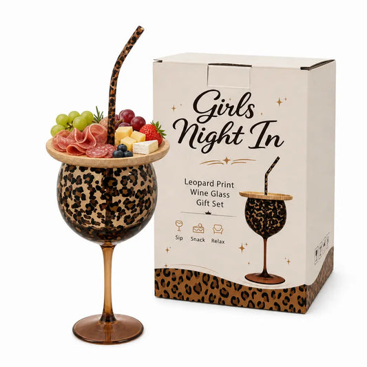 Leopard Print Glass Gift Set