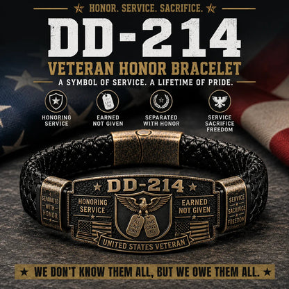 🔥DD-214 Veteran Honor Bracelet - Made By VETERAN 'Robert Smith'